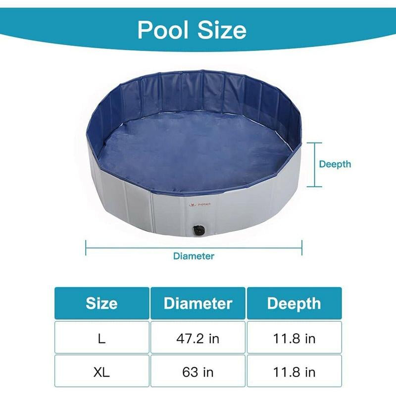 SplashPaws™ Foldable Dog Pool – Leakproof Portable Pet Bath & Summer Splash Tub 