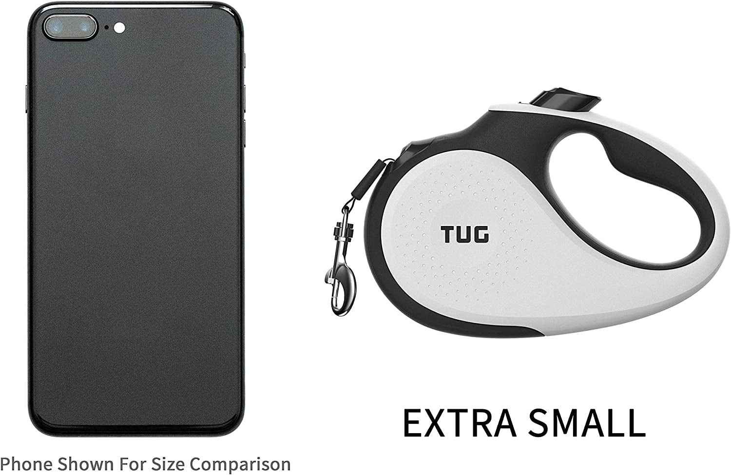 Compact 360° Tangle-Free Retractable Dog Leash with Anti-Slip Handle | 10 Ft Nylon Tape | One-Handed Brake, Pause, Lock (White)