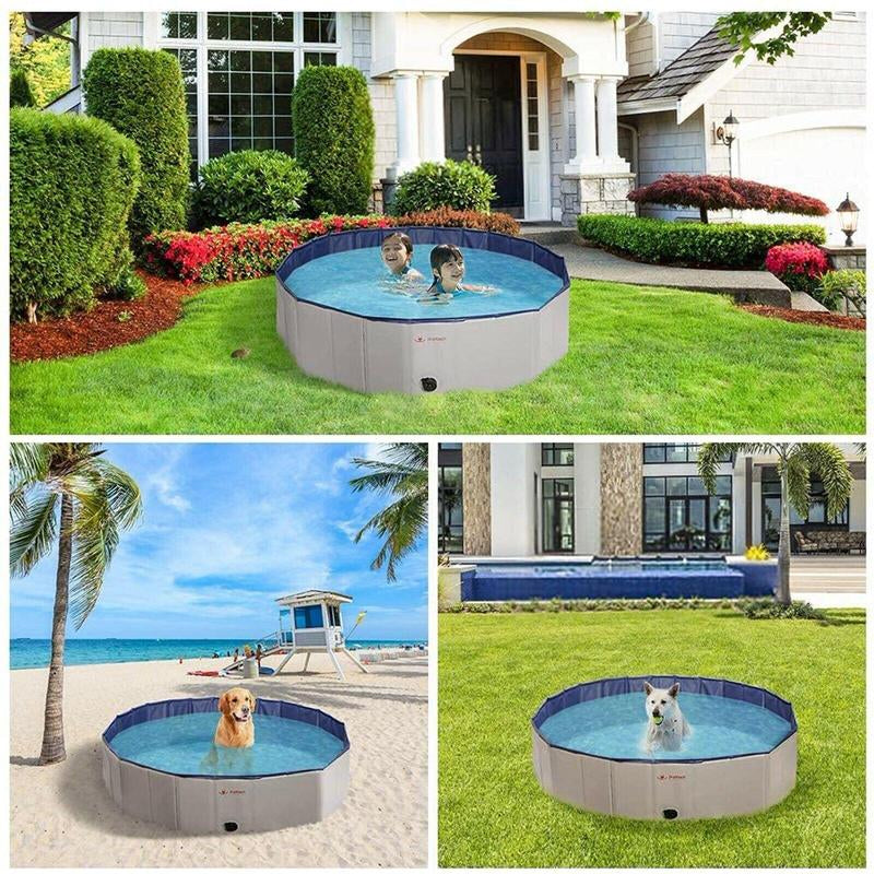SplashPaws™ Foldable Dog Pool – Leakproof Portable Pet Bath & Summer Splash Tub 