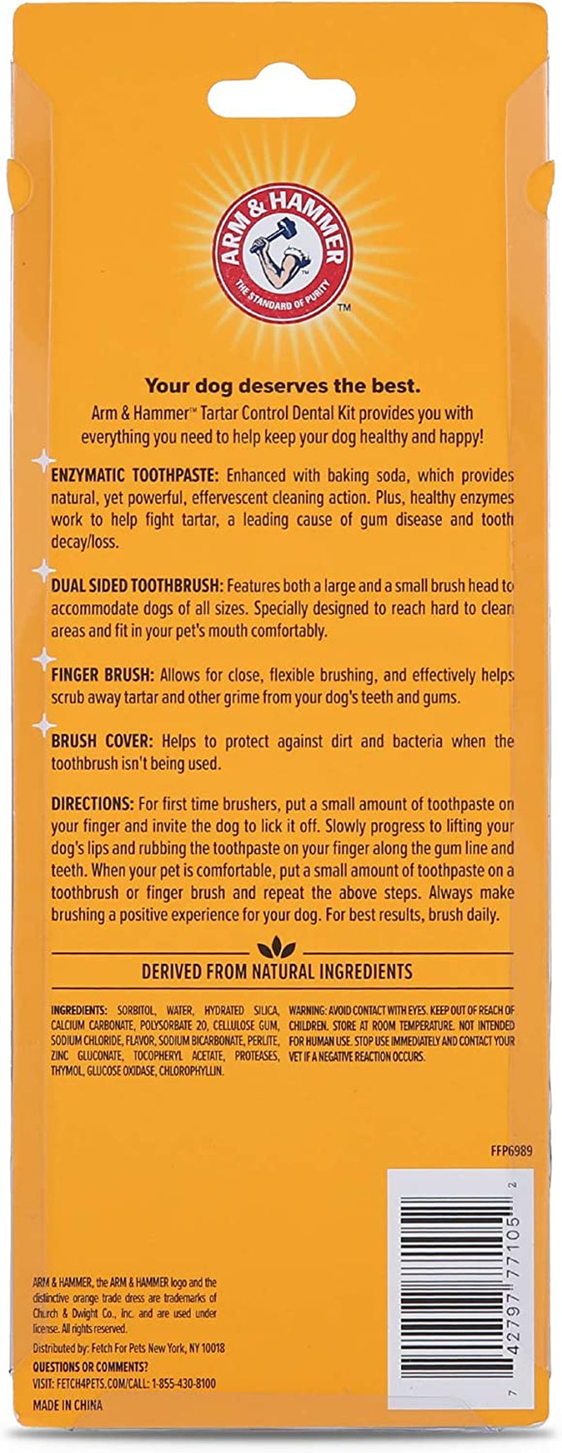 Dog Dental Care Kit | Includes Toothpaste, Toothbrush & Fingerbrush | Reduces Plaque & Tartar | 3-Piece Set, Banana Mint Flavor