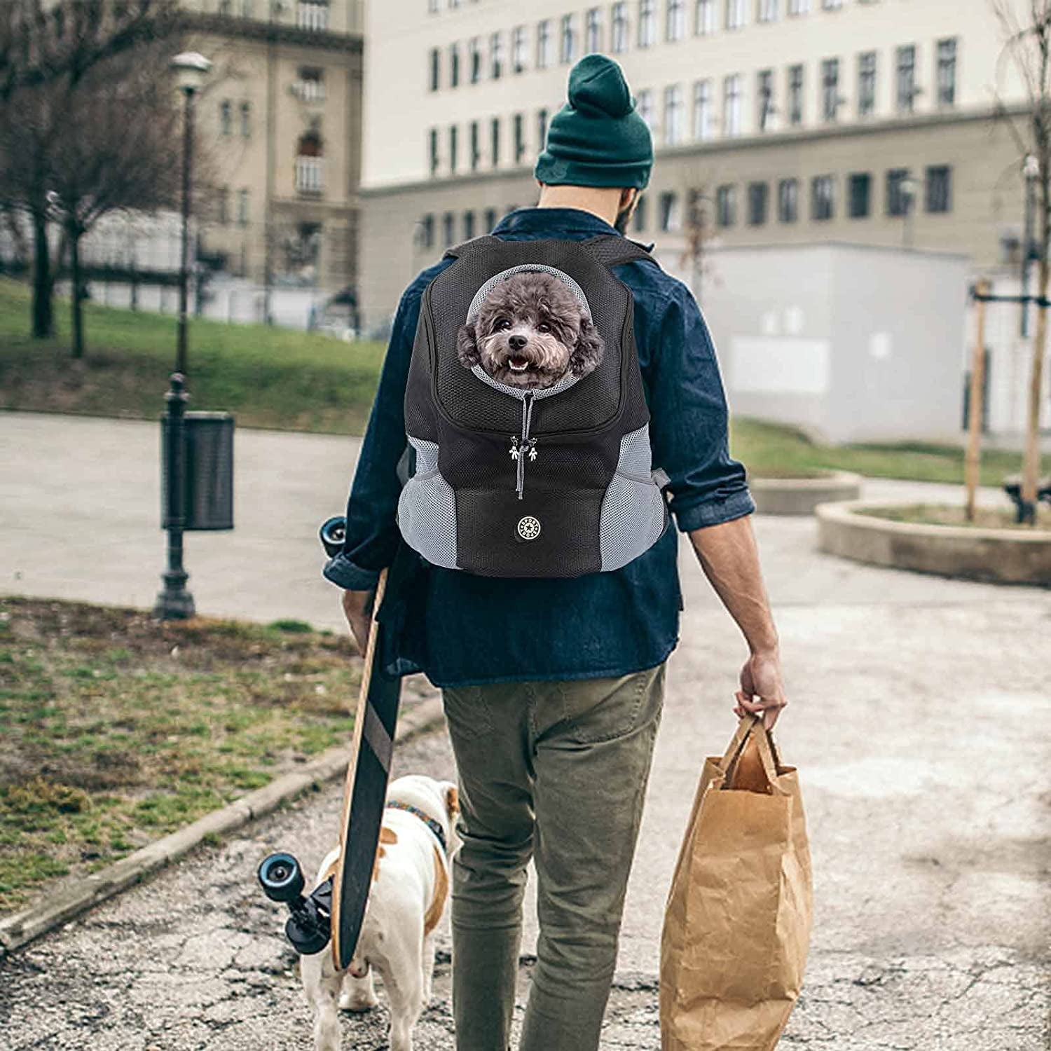 Small Dog & Puppy Carrier Backpack - Breathable, Padded Shoulder, Head Out Design for Hiking & Travel | Furrview